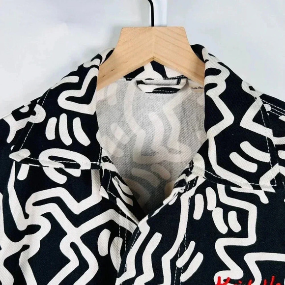 Keith Haring H&M Collab Size XS Men Jacket Twill Shacket 80s - Picture 4 of 10